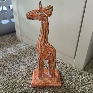 Wooden Giraffe Desk Decor